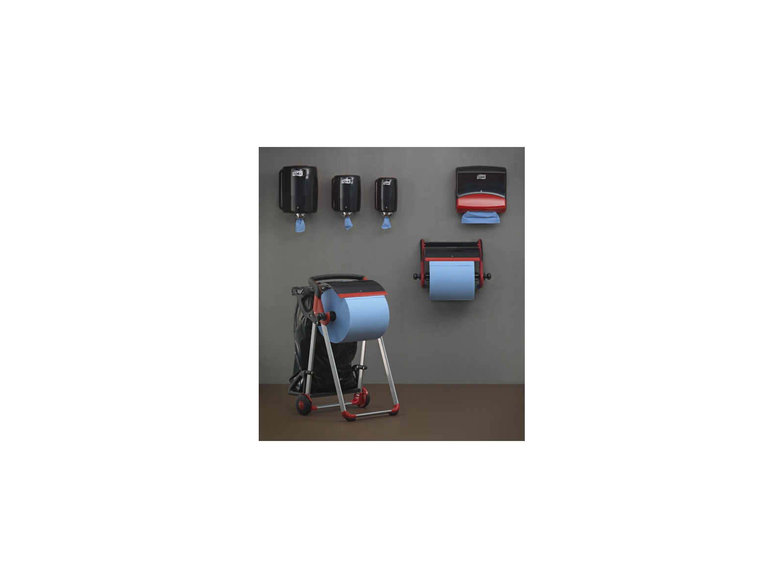 Uchwyt ścienny czyściw W1 TORK 652108 BLACK RED